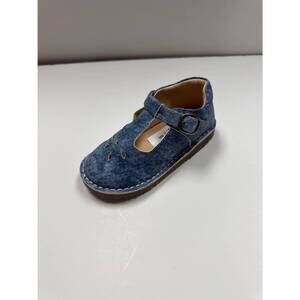NEW 1936 kid's hazel cut-out t-strap shoe shoes in denim leather